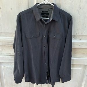 Kenneth Cole Slimfit, long sleeve dress shirt, dark gray size medium